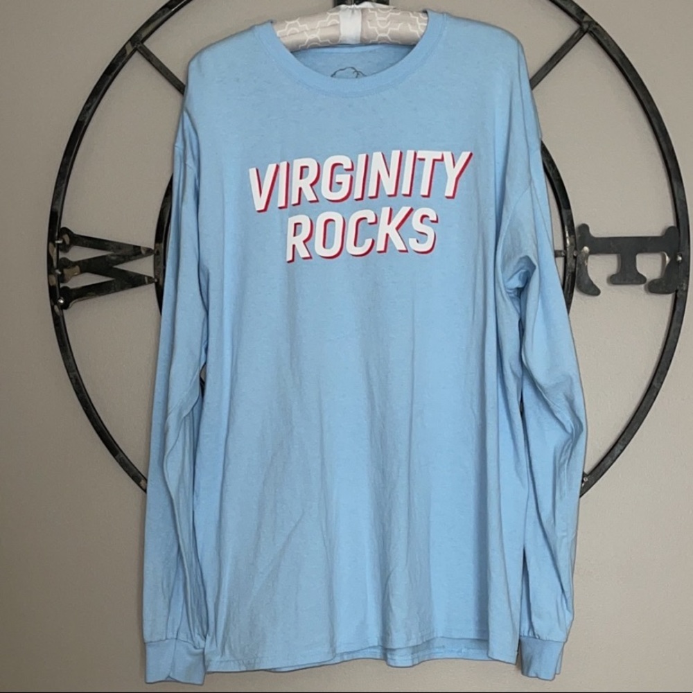 Mens Virginity Rocks Long Sleeve Graphic Pullover